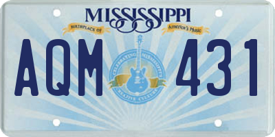 MS license plate AQM431