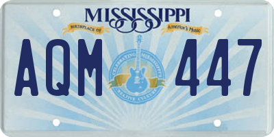 MS license plate AQM447