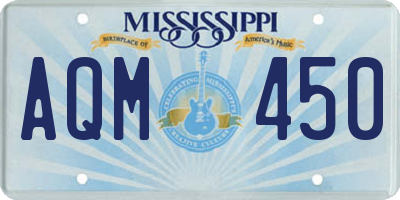 MS license plate AQM450