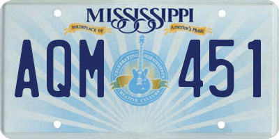 MS license plate AQM451