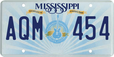 MS license plate AQM454