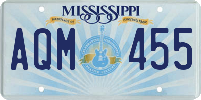 MS license plate AQM455