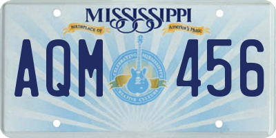 MS license plate AQM456