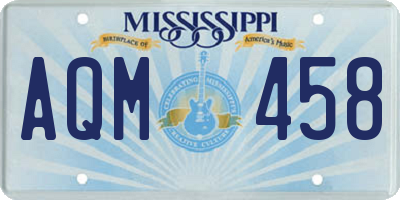 MS license plate AQM458