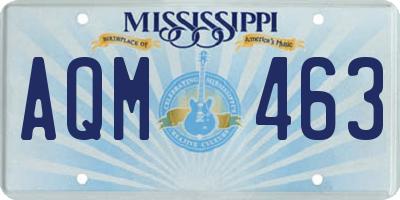MS license plate AQM463