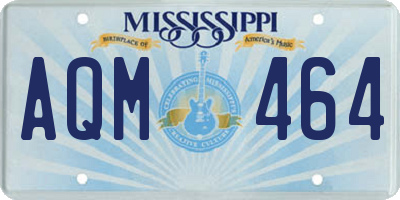MS license plate AQM464