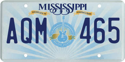 MS license plate AQM465
