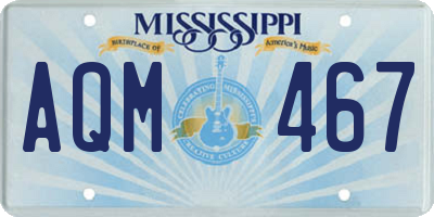MS license plate AQM467