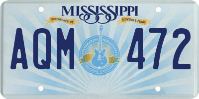 MS license plate AQM472