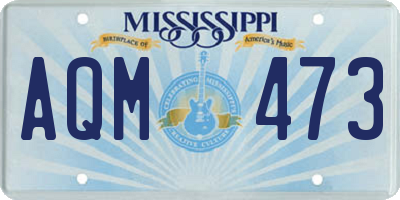 MS license plate AQM473