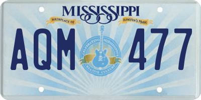 MS license plate AQM477