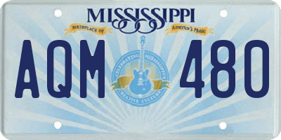 MS license plate AQM480