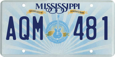 MS license plate AQM481