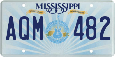 MS license plate AQM482