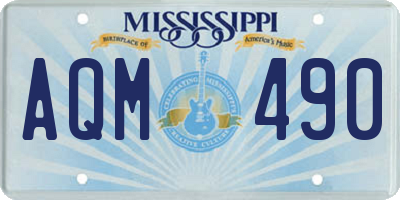 MS license plate AQM490
