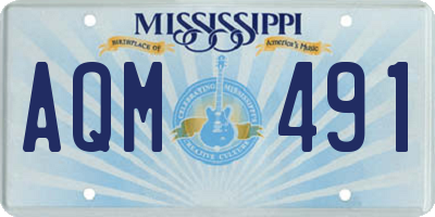 MS license plate AQM491