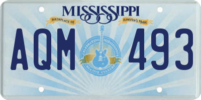 MS license plate AQM493