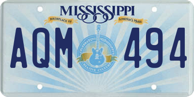 MS license plate AQM494