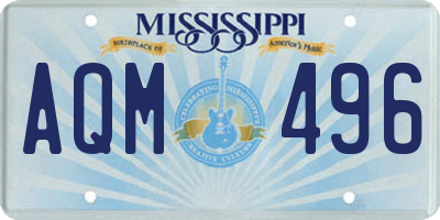 MS license plate AQM496