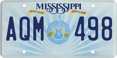 MS license plate AQM498