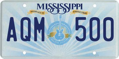 MS license plate AQM500
