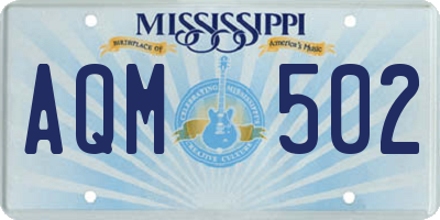 MS license plate AQM502