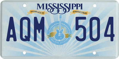 MS license plate AQM504