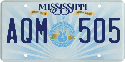 MS license plate AQM505