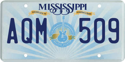 MS license plate AQM509