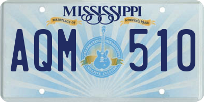 MS license plate AQM510