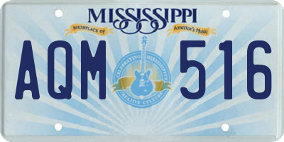 MS license plate AQM516