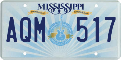 MS license plate AQM517