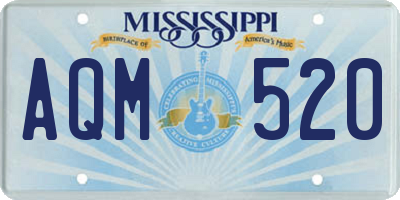 MS license plate AQM520
