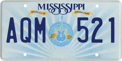 MS license plate AQM521
