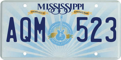 MS license plate AQM523