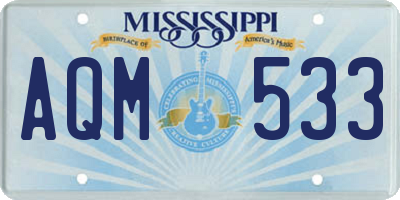 MS license plate AQM533
