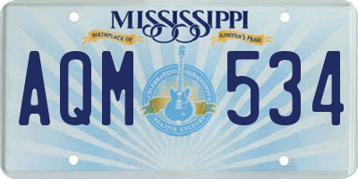 MS license plate AQM534