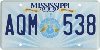 MS license plate AQM538