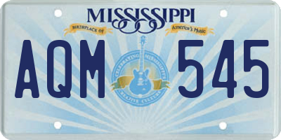 MS license plate AQM545