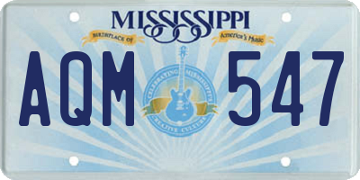 MS license plate AQM547