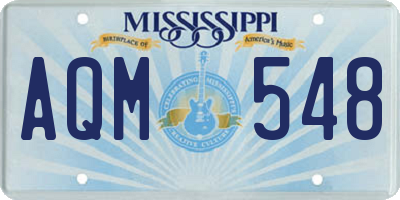 MS license plate AQM548
