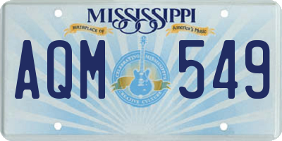 MS license plate AQM549