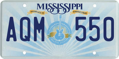 MS license plate AQM550