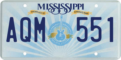 MS license plate AQM551