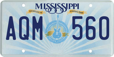 MS license plate AQM560