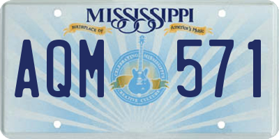 MS license plate AQM571