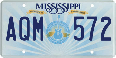 MS license plate AQM572