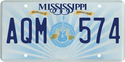 MS license plate AQM574
