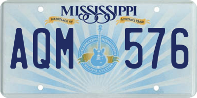 MS license plate AQM576