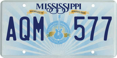 MS license plate AQM577